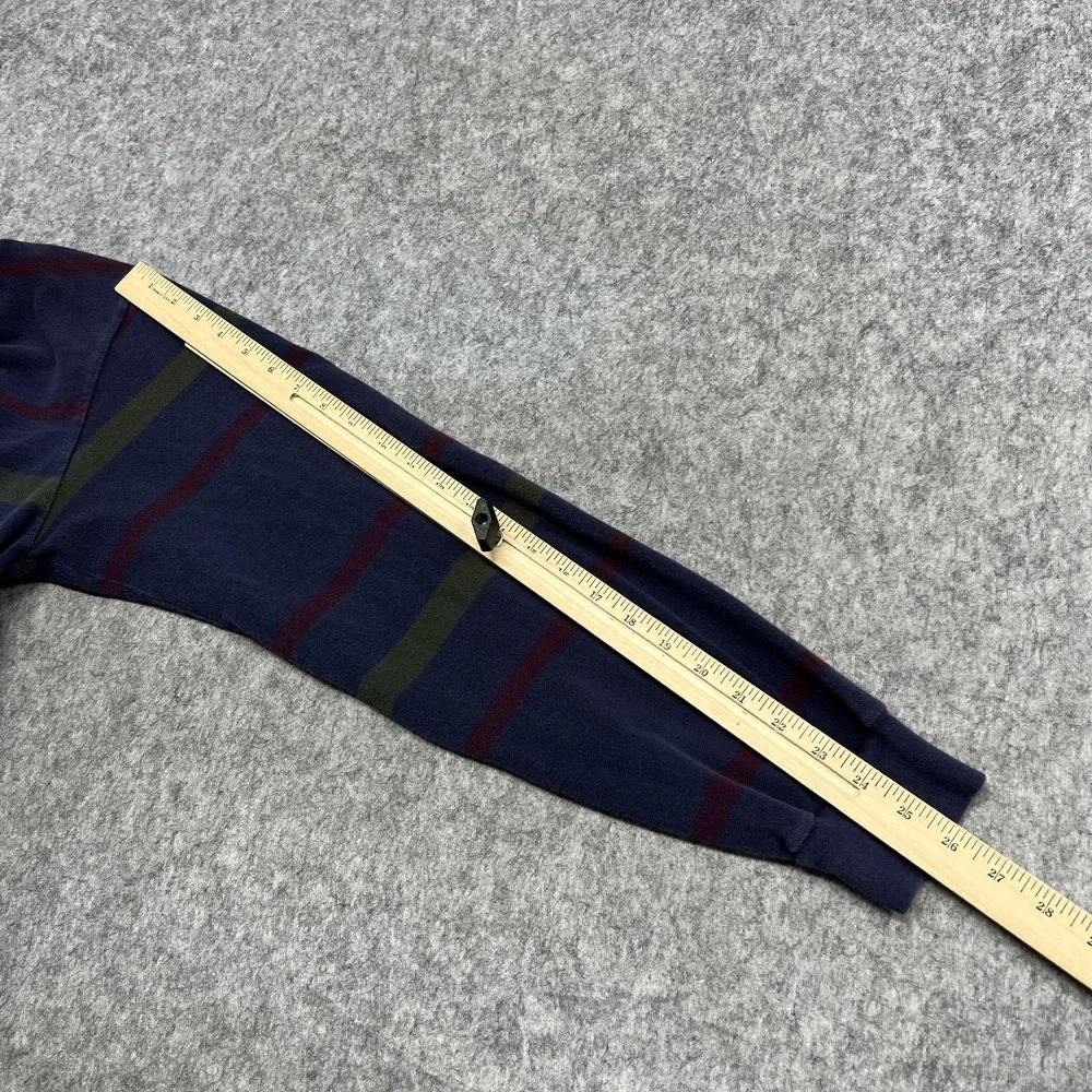 Vintage Polo Ralph Lauren Polo Shirt Mens L Purple Stripe Long Sleeve Rugby USA
